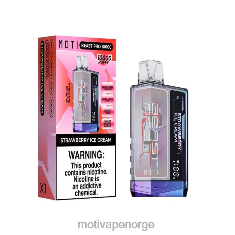 MOTI vape amazon | MOTI Beast Pro engangsvape (5 %, 10 000 drag) jordbær iskrem PLPR850