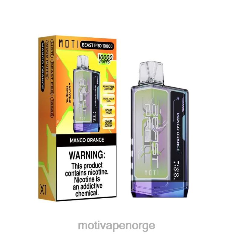 MOTI vape near me | MOTI Beast Pro engangsvape (5 %, 10 000 drag) mango appelsin PLPR847
