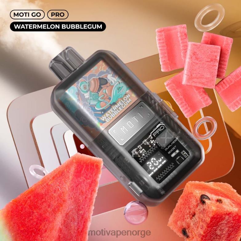 MOTI Norge | MOTI Go Pro engangsvape (5 %, 12000 drag) vannmelon tyggegummi PLPR823