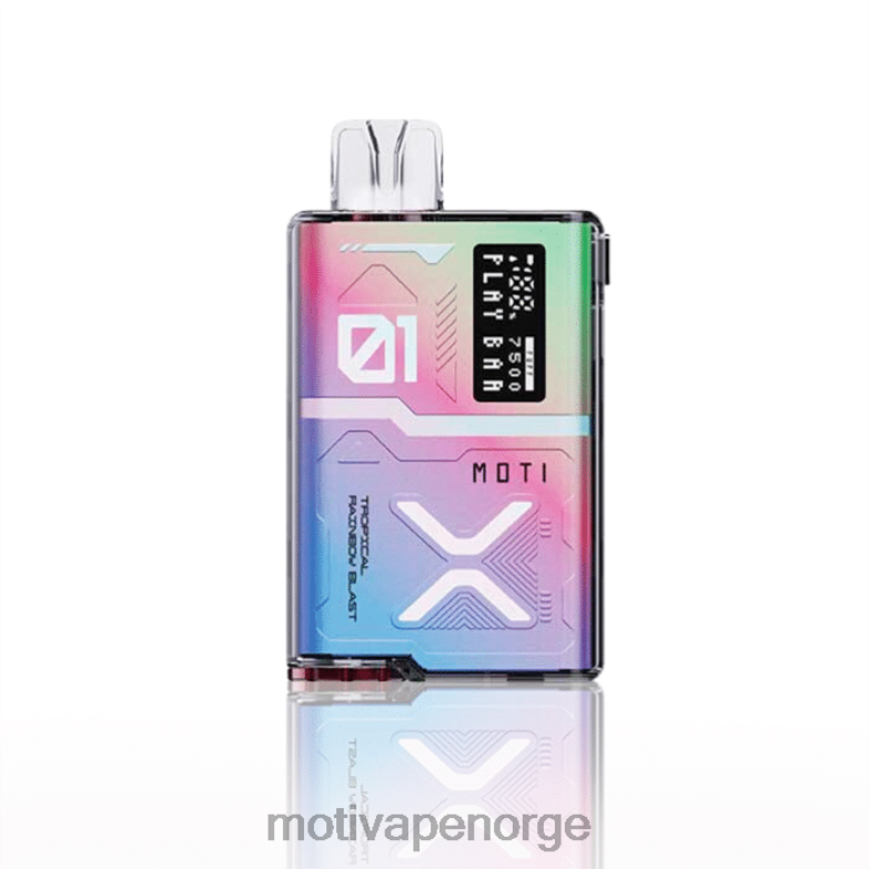 MOTI vape price | MOTI Play Bar 7500 engangsvape (5 %, 7500 drag) tropisk regnbueeksplosjon PLPR854