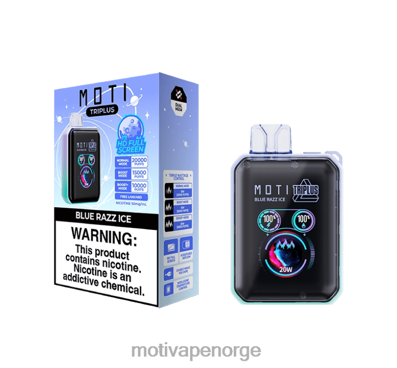 MOTI vape for sale | MOTI Triplus 20k engangsvape (5 %, 20 000 drag) jordbæris PLPR89