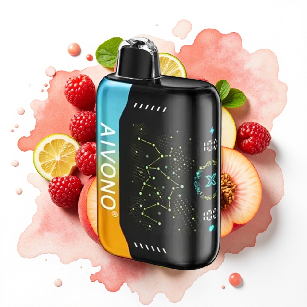 Aivono AIM BOOM 25000 Puffs Bringebær Fersken Lime 0-5% 28ml 650mAh