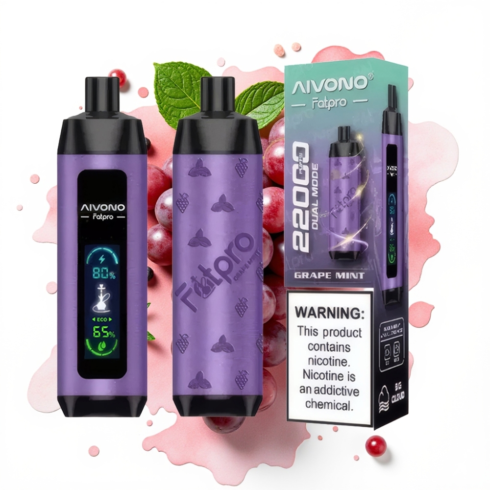 Aivono AIM FATPRO 22000 Puffs Druemynt 0-5% Nikotin, 28ml, 600mAh
