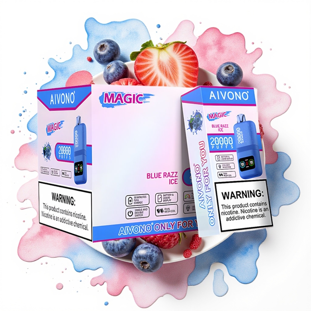 Aivono AIM MAGIC 20000 Puffs Blåbringebær Is – 26ml, Type-C, LCD