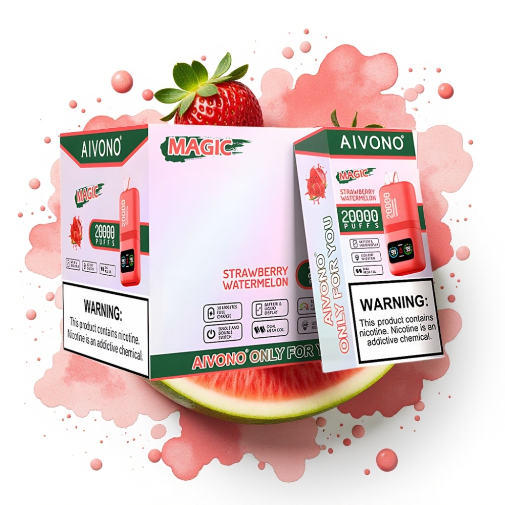 Aivono AIM MAGIC 20000 Puffs – Jordbær vannmelon, 26ml, 5% Nikotin, Type-C