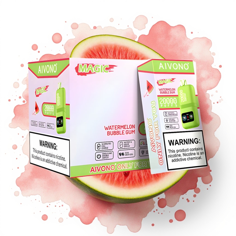 Aivono AIM MAGIC 20000 Puffs – Vannmelon Tyggegummi, 5% Nikotin, 600mAh
