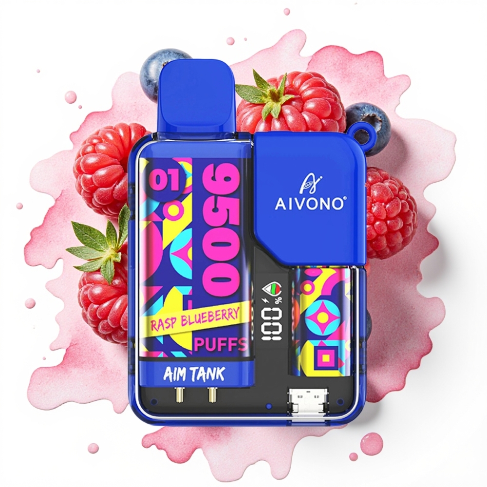 Aivono AIM-TANK 9500 Puffs Bringebær Blåbær 18ml 650mAh LCD