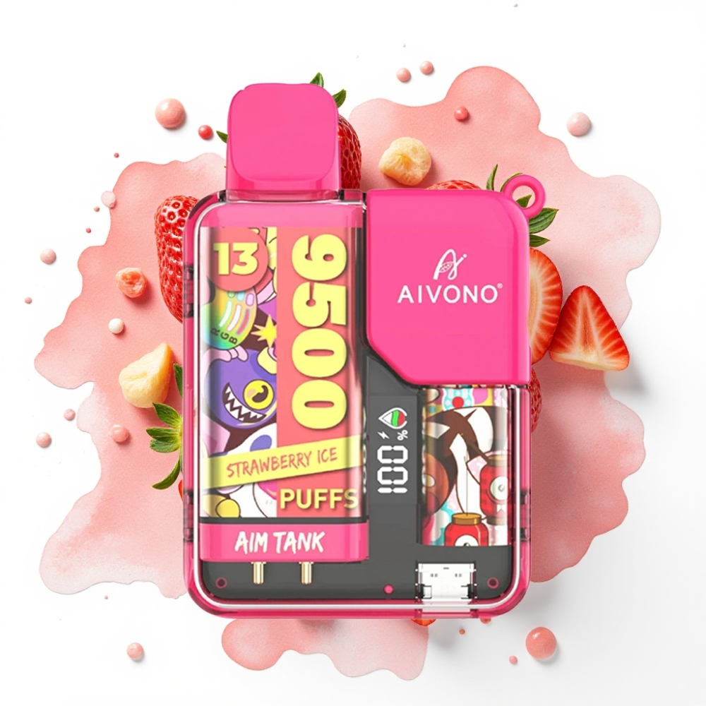 Aivono AIM-TANK 9500 Puffs Jordbær Is 18ml 650mAh LCD