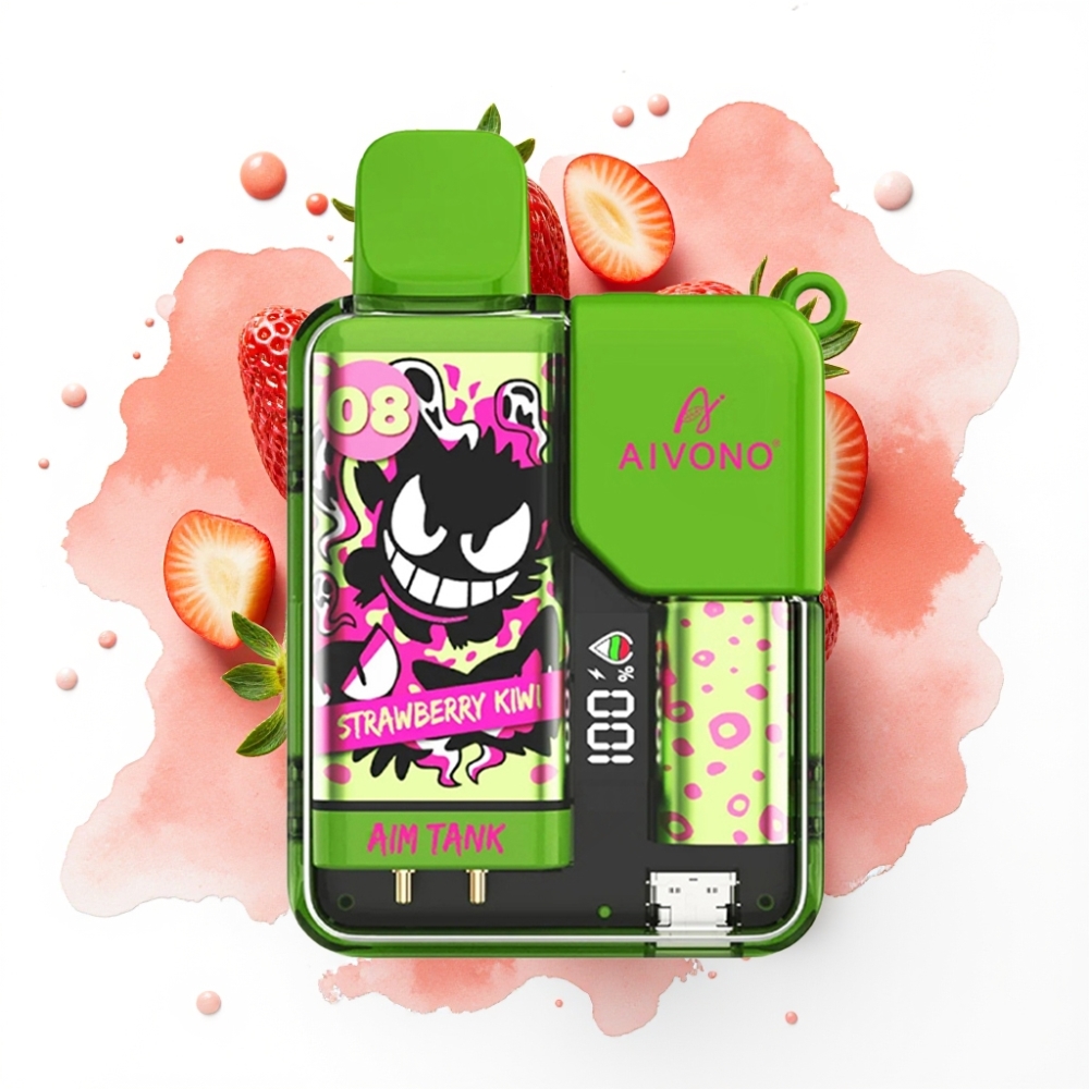 Aivono AIM-TANK 9500 Puffs Jordbær Kiwi – 18ml, 650mAh, LCD