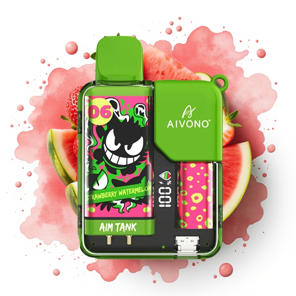 Aivono AIM-TANK 9500 Puffs Jordbær Vannmelon 18ml 650mAh LCD