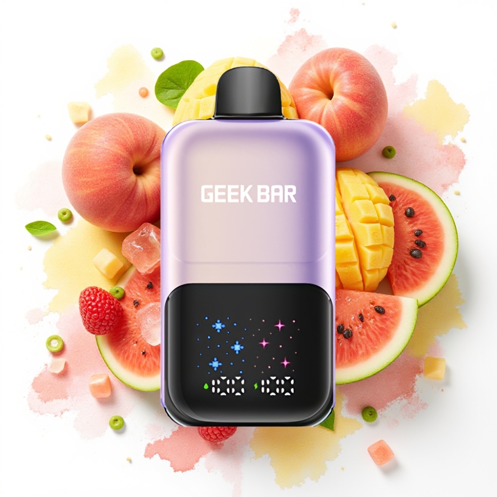 GEEK BAR 2GO 20ml 50000 Puffs To Serier Engangs Vape Pen Fersken Mango Vannmelon Is, 5% Nikotin, 3-nivå Justerbar