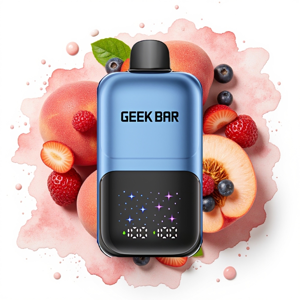 GEEK BAR 2GO 20ml 50000 Puffs Two Series Disposable Vape Pen Fersken & Bær, 20mL, 5% Nikotin