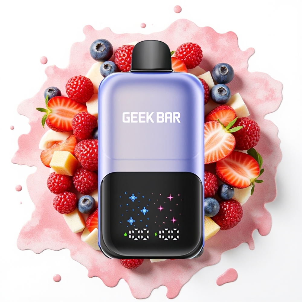 GEEK BAR 2GO 20ml 50 000 Puffs To-Serie Engangs Vape Pen Mixed Berries Ice – Stor Skjerm, Justerbar Smak/Kjøling