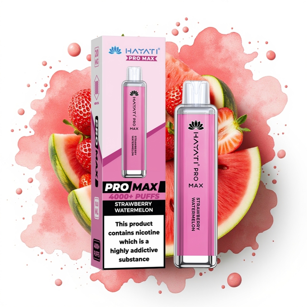 Hayati Pro Max 4000 Puffs Disposable Vape Jordbær Vannmelon – 1400mAh, 2ml/10ml, 2%/5% Nikotin