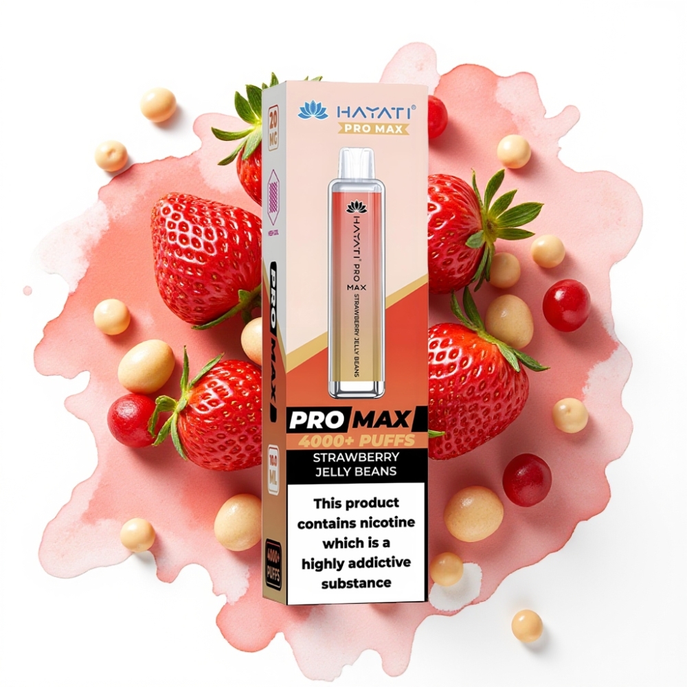 Hayati Pro Max 4000 Puffs Disposable Vape Jordbærsjellybønner – 1400mAh, 2ml/10ml, 5% Nikotin