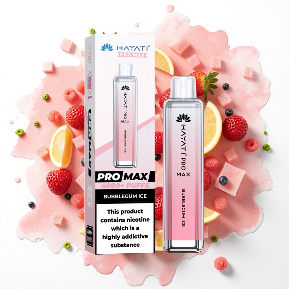 Hayati Pro Max 4000 Puffs Engangs Vape Tyggisgummi Is – 5% Nikotin, 1400mAh, 2ml Tank