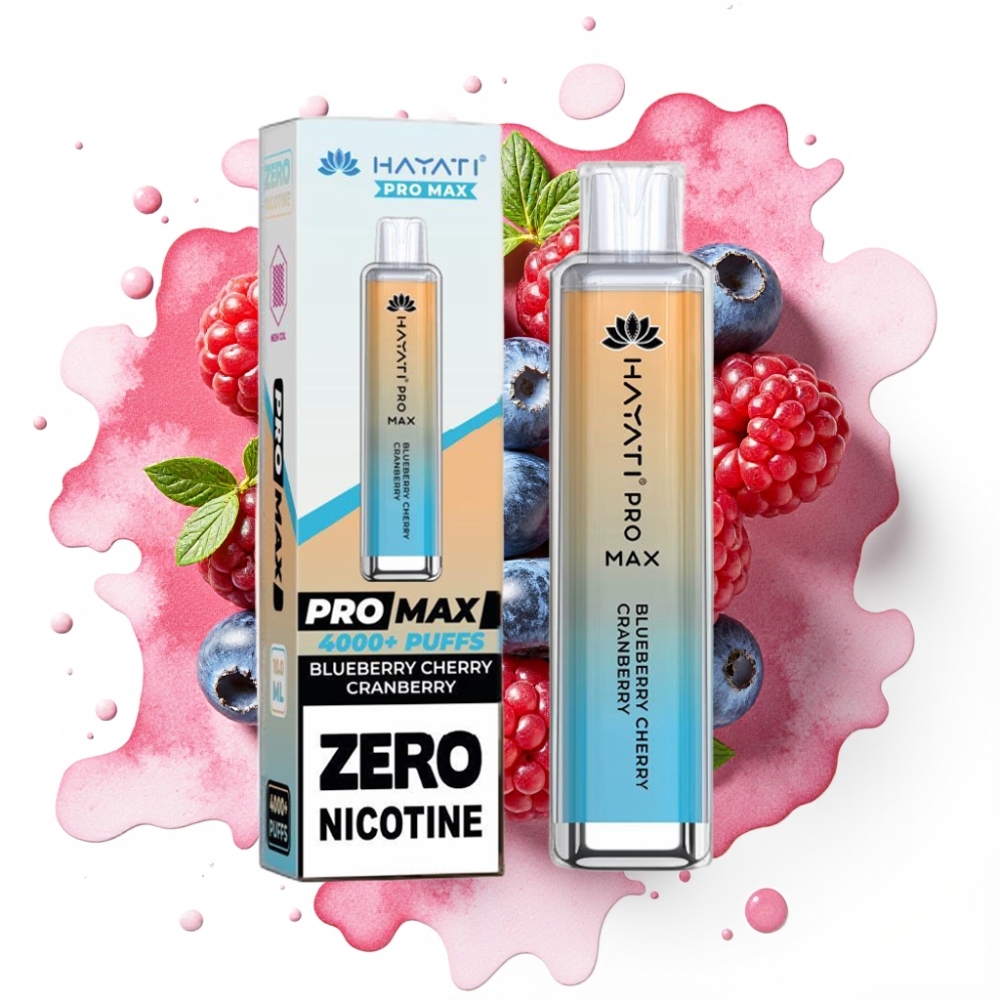 Hayati Pro Max 4000 Puffs Engangsdamp Blåbær Kirsebær Tranebær – 1400mAh, 2ml/10ml, 2%/5% Nikotin
