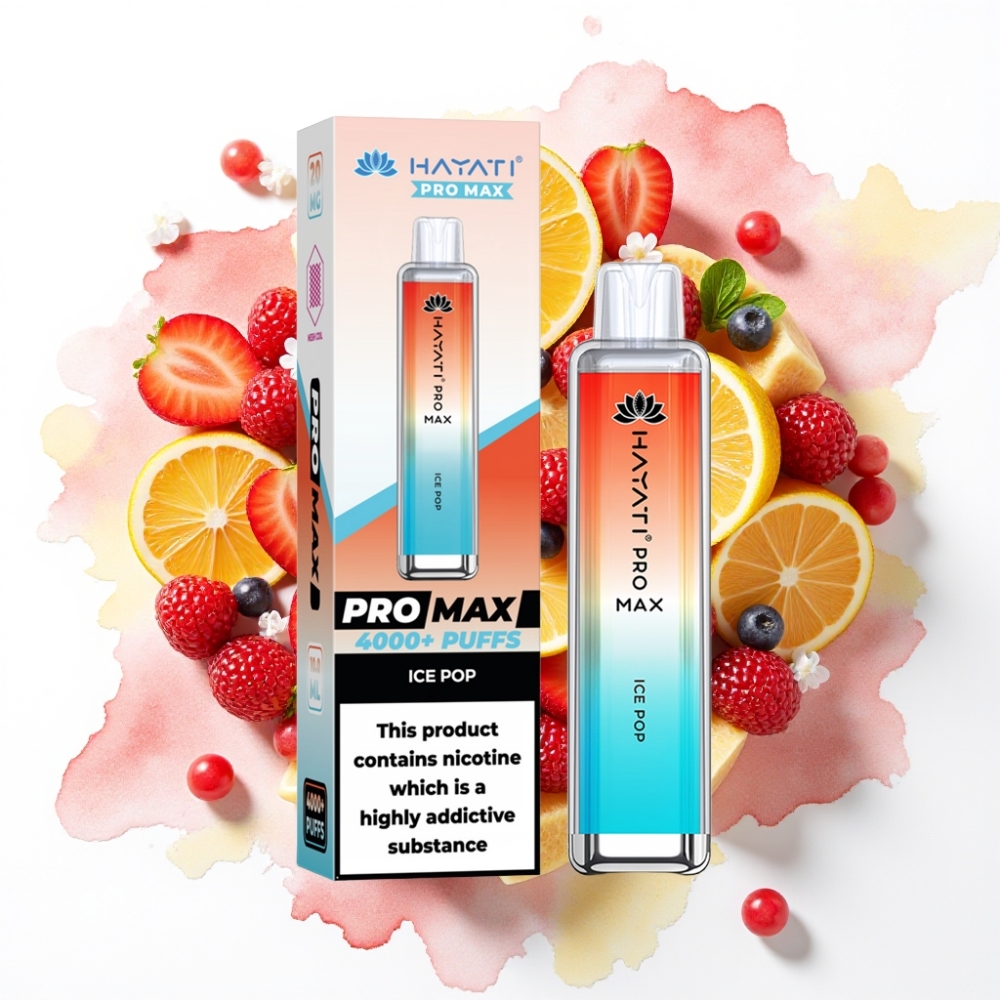 Hayati Pro Max 4000 Puffs Engangsdamp Ispop, 2%/5% nikotin, 1400mAh