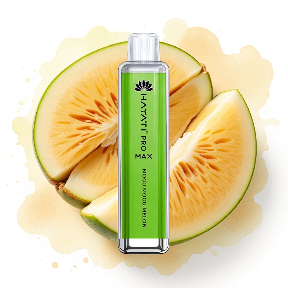 Hayati Pro Max 4000 Puffs Engangsdamp Mogu Mogu Melon 2%/5% Nikotin, 1400mAh, 2ml/10ml