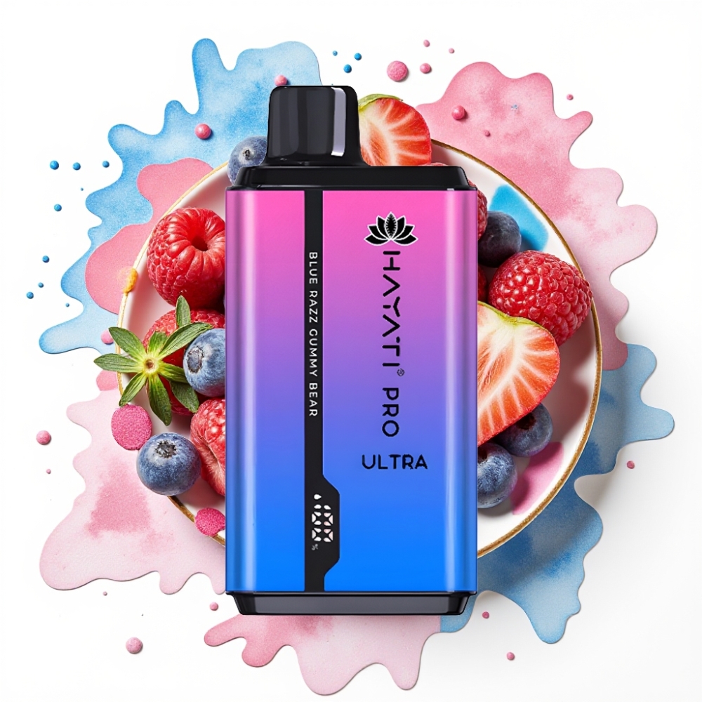 Hayati Pro Ultra 15000 Puffs Blå Razz Gummy Bear 2×12ml 2%