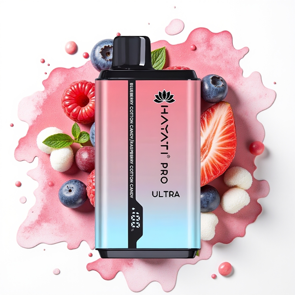 Hayati Pro Ultra 15000 Puffs Blåbær Candyfloss Bringebær Candyfloss – 2×12ml, 2%