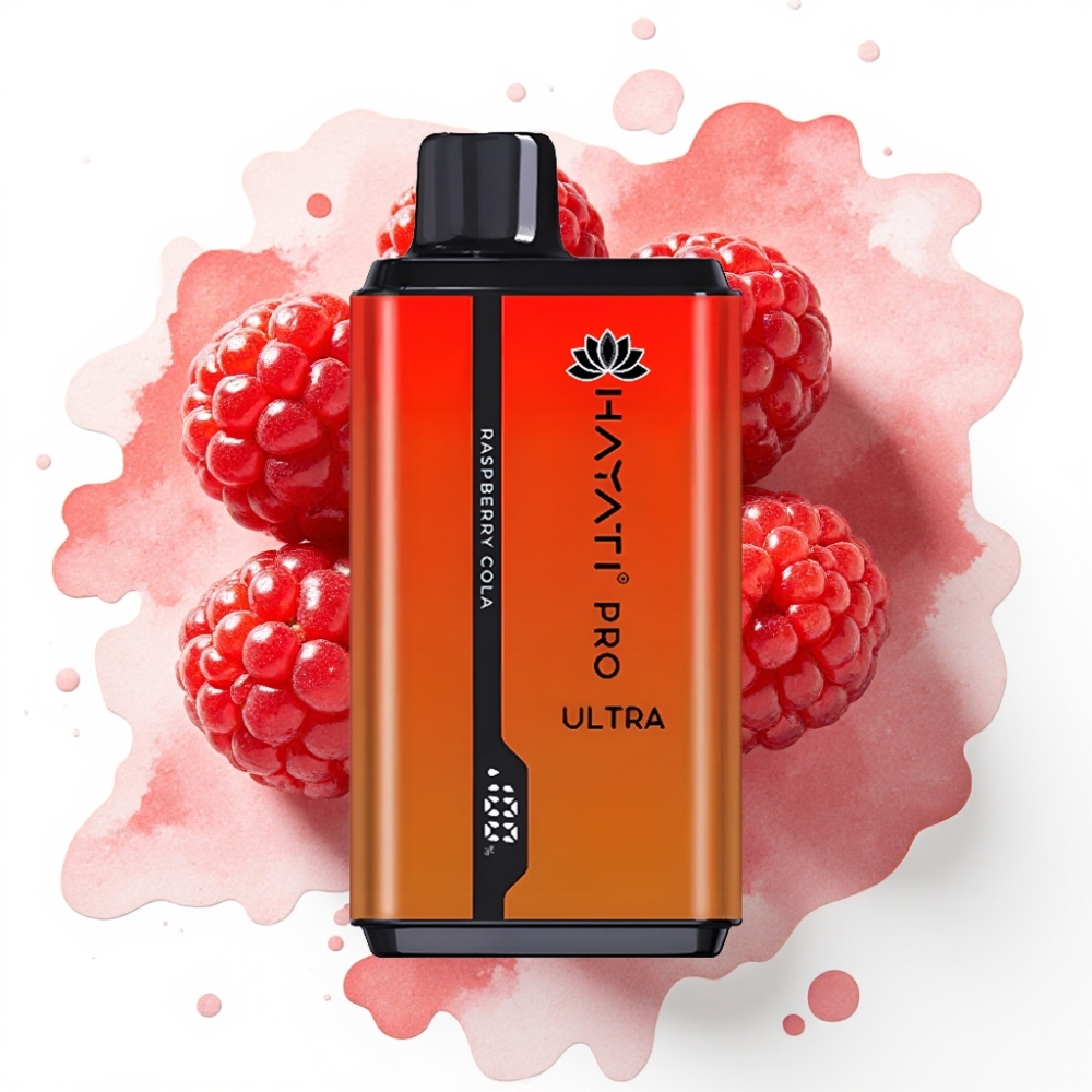 Hayati Pro Ultra 15000 Puffs Bringebær Cola – 15000+ puffs, 2×12ml, 2%