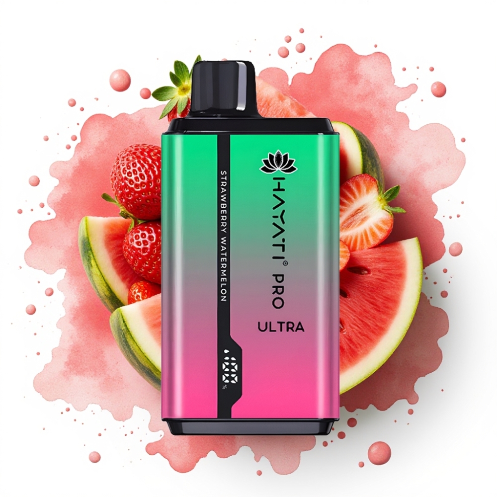 Hayati Pro Ultra 15000 Puffs Jordbær Vannmelon – 850mAh, 2×12ml, 2%
