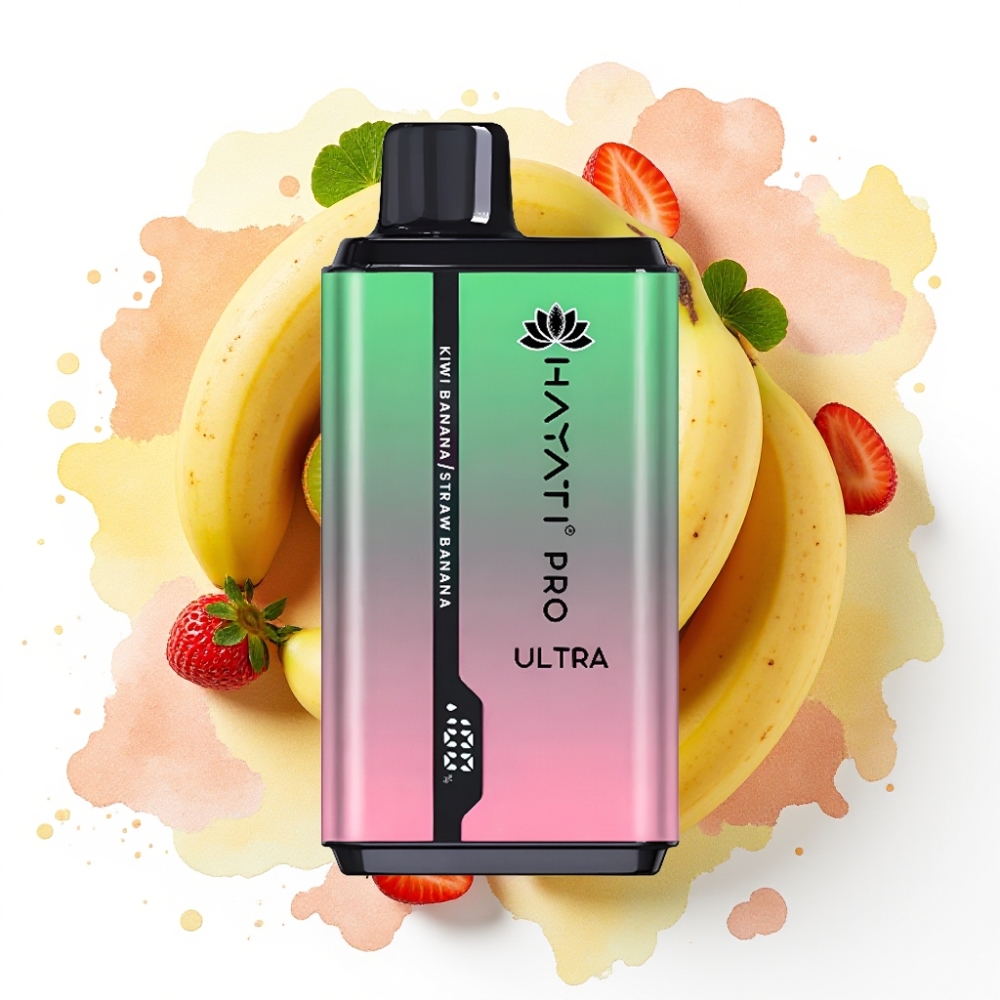 Hayati Pro Ultra 15000 Puffs Kiwi Banan Jordbær Banan – 15000+ Puffs, 2×12ml