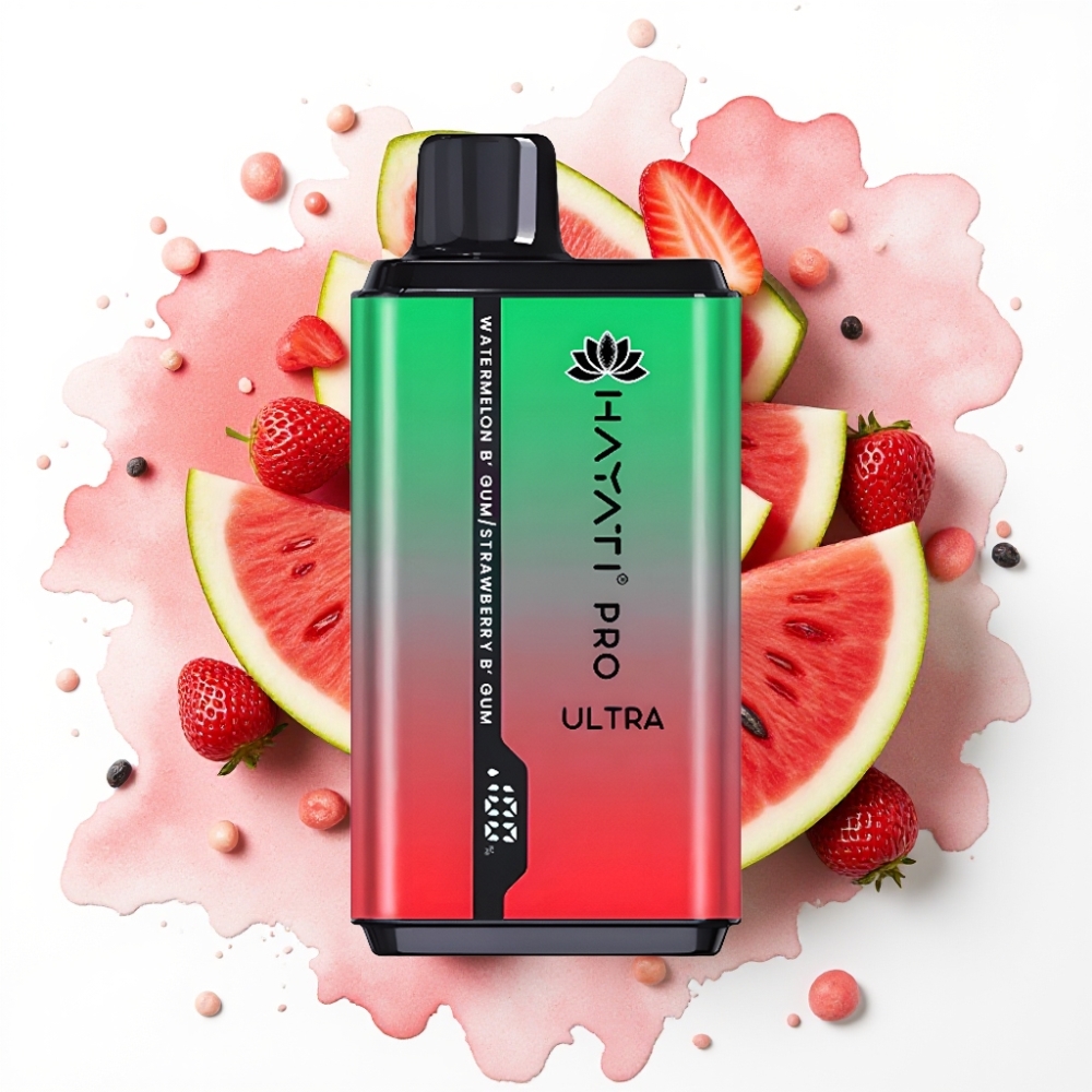 Hayati Pro Ultra 15000 Puffs Vannmelon Bubblegum Jordbær Bubblegum 2×12ml 2%