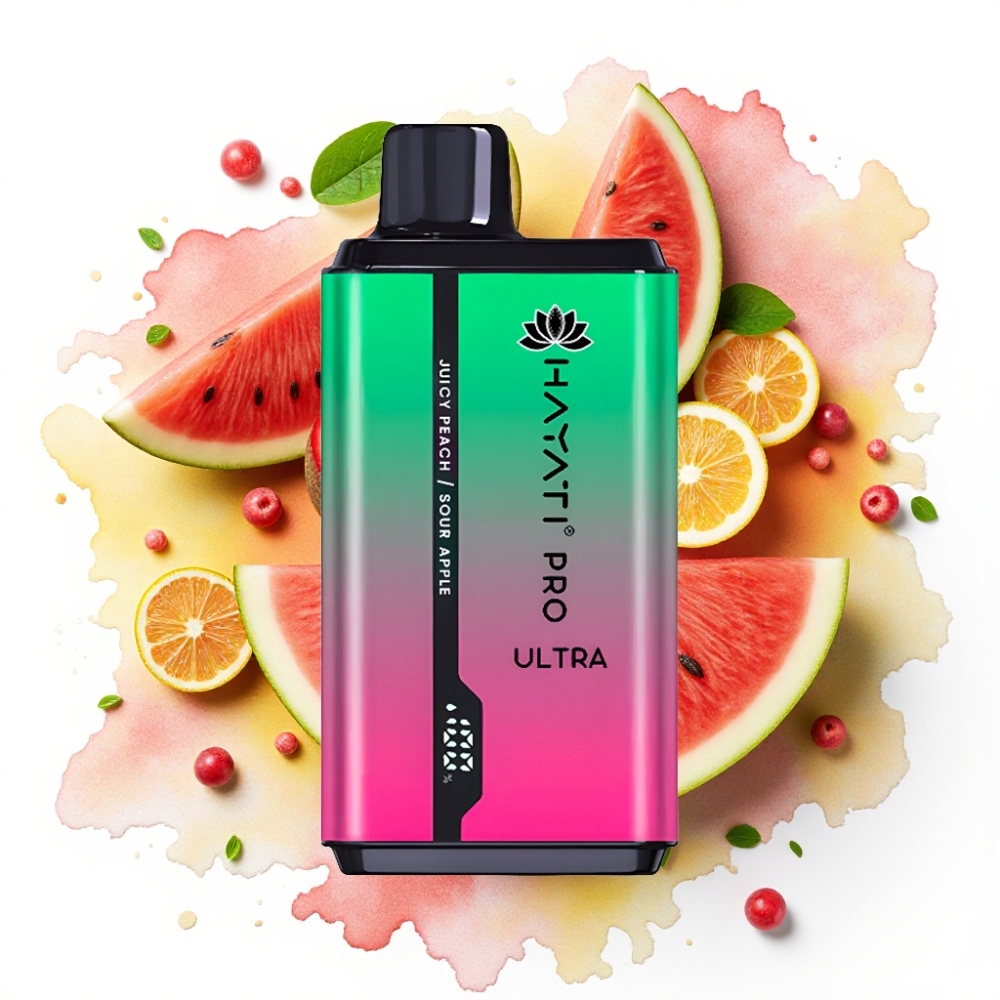 Hayati Pro Ultra 15000 Puffs Vannmelon Kiwi Pasjonsfrukt 850mAh 2×12ml