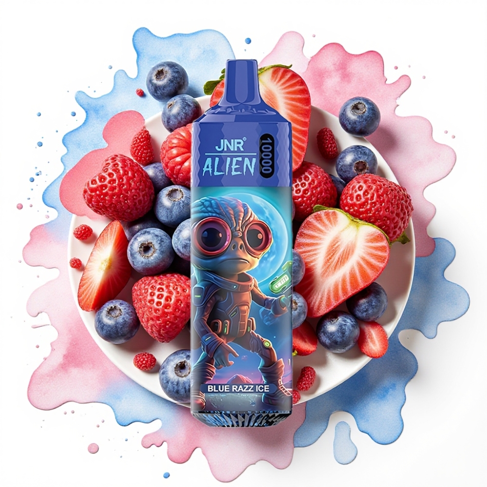 JNR Alien 10000 Puffs Blå Bringebær Is 850mAh 20ml Type-C