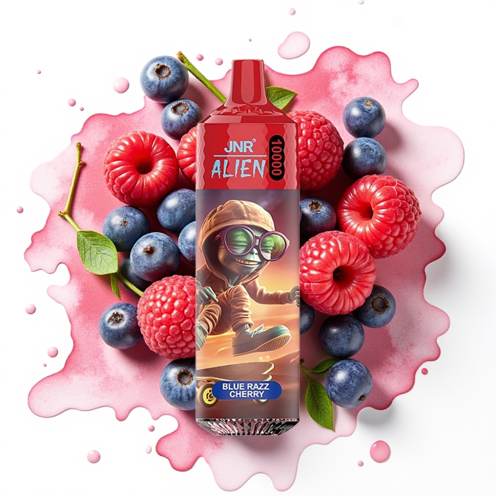 JNR Alien 10000 Puffs Blå Bringebær Kirsebær 850mAh 20ml Type-C