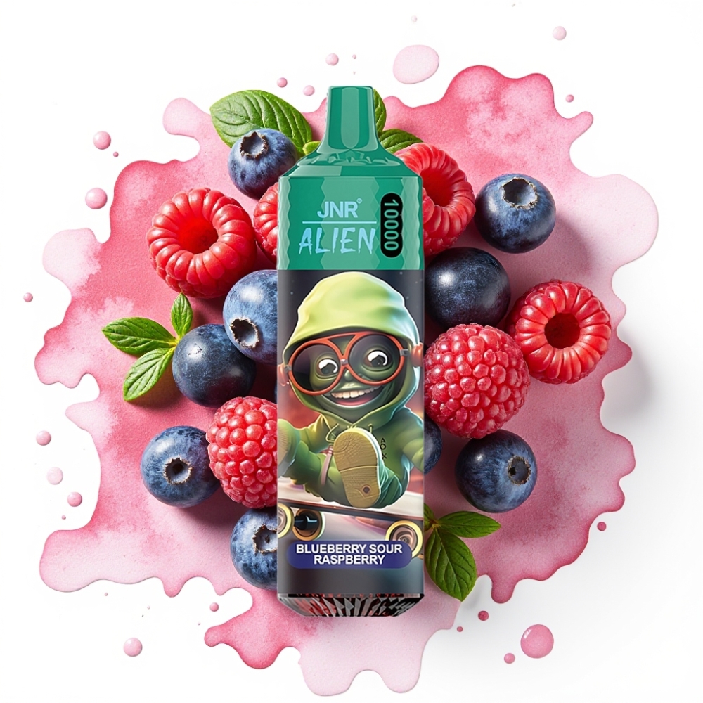 JNR Alien 10000 Puffs Blåbær Sur Bringebær 850mAh Type-C RGB