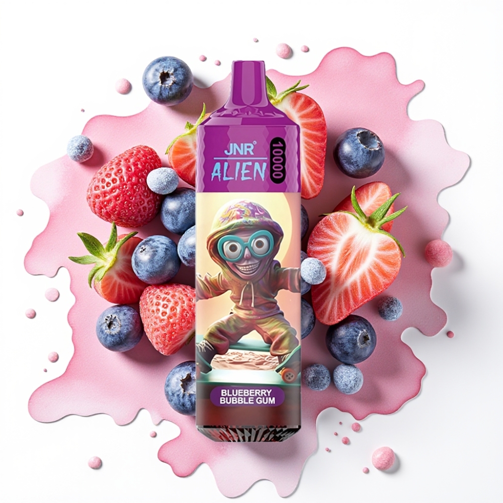 JNR Alien 10000 Puffs Blåbær Tyggegummi 850mAh 20ml Type-C