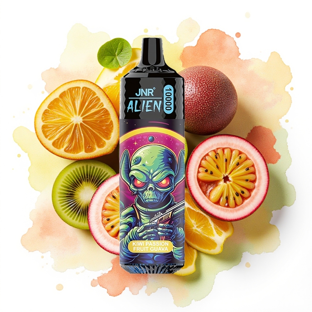 JNR Alien 10000 Puffs Disposable Vape Kiwi pasjonsfrukt guava 20ml 850mAh Type-C