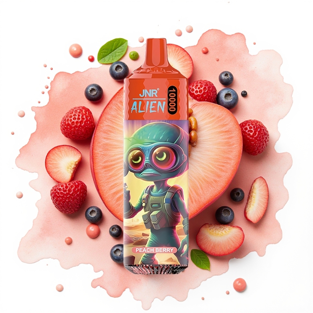 JNR Alien 10000 Puffs Fersken Bær – 850mAh, 20ml, Type-C