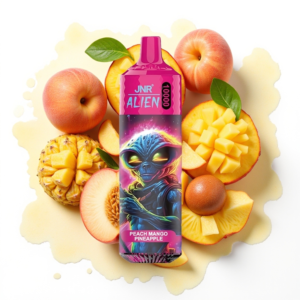 JNR Alien 10000 Puffs Fersken mango ananas – 850mAh, 20ml, Type-C