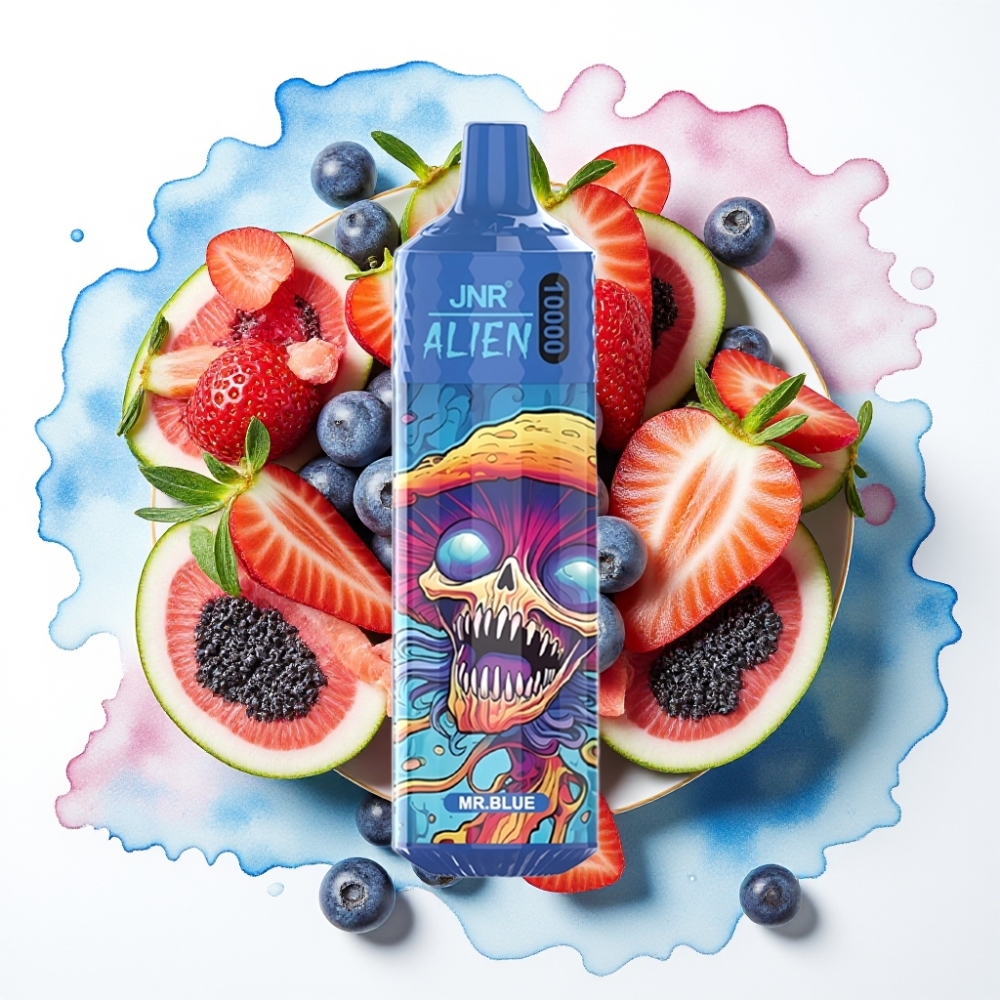 JNR Alien 10000 Puffs Herr Blå – 850mAh, 20ml, Type-C