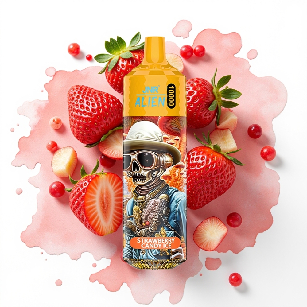 JNR Alien 10000 Puffs Jordbærsukkertøy Is 850mAh 20ml Type-C