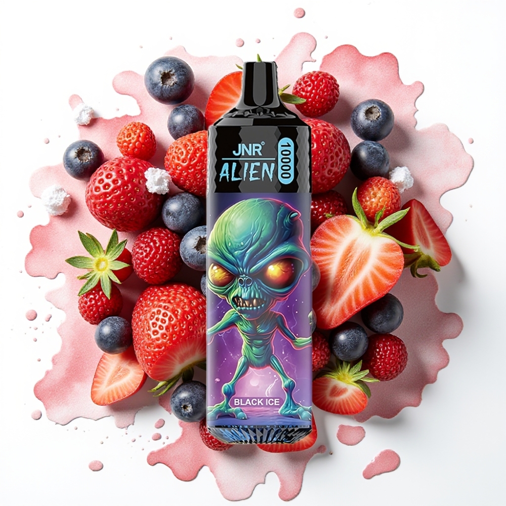 JNR Alien 10000 Puffs Svart Is 850mAh 20ml Type-C RGB