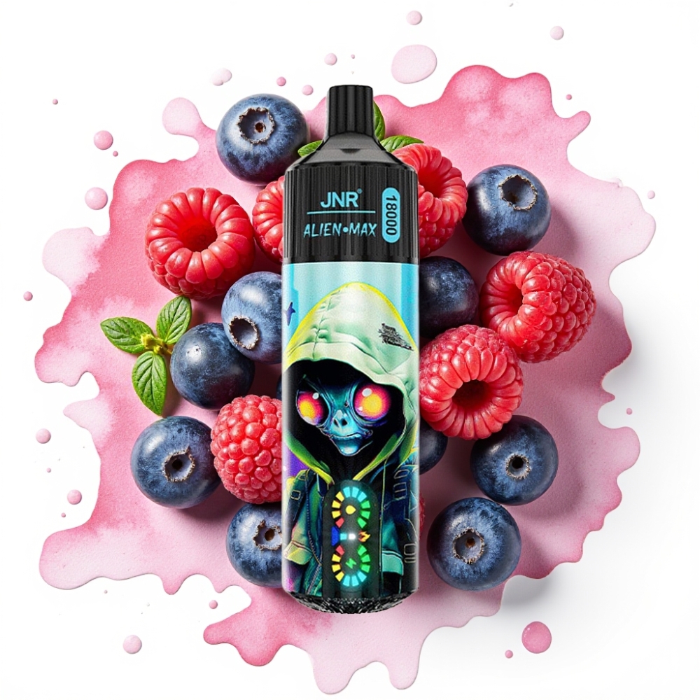 JNR Alien Max 18000 Puffs Blåbær Bringebær – 28ml, 850mAh, Type-C