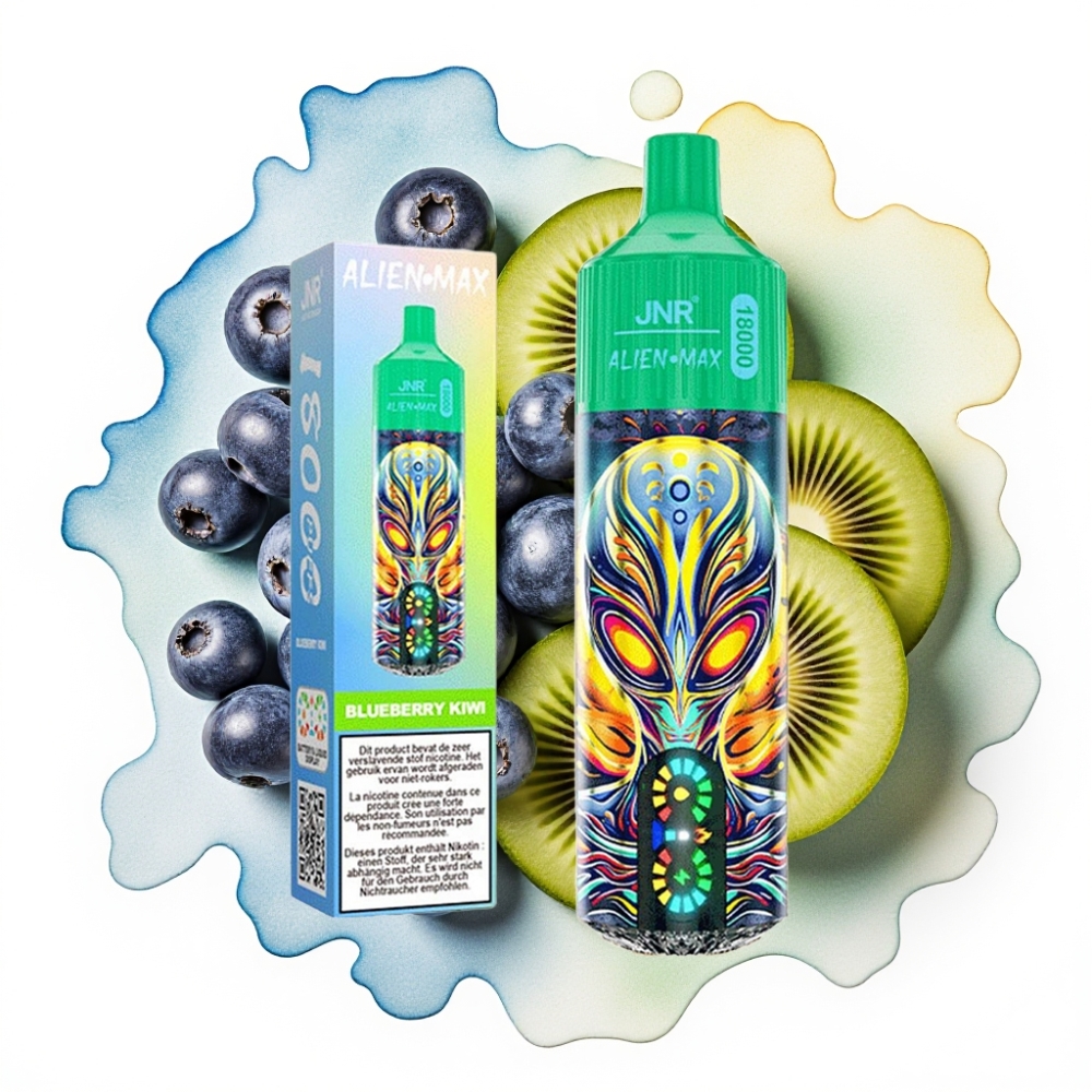 JNR Alien Max 18000 Puffs Blåbær Kiwi – 20 smaker, 28ml, 850mAh