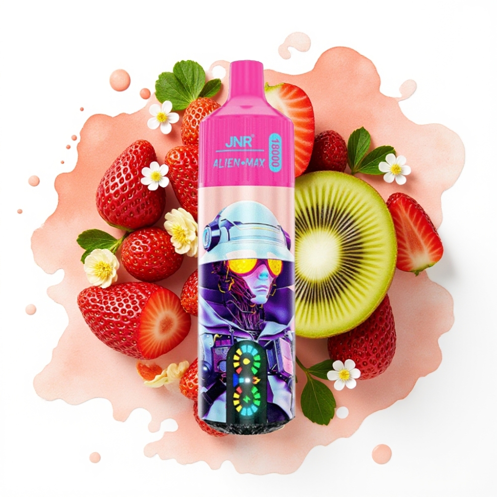 JNR Alien Max 18000 Puffs Engangsdamp Jordbær Kiwi, 28ml, 850mAh, Type-C
