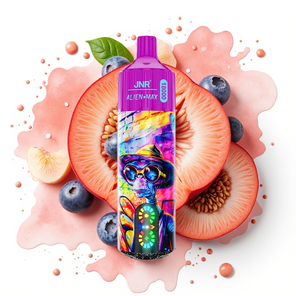 JNR Alien Max 18000 Puffs Fersken Blåbær Candy – 28ml, 850mAh, Type-C