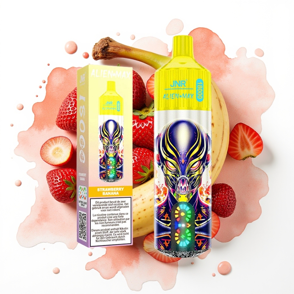 JNR Alien Max 18000 Puffs Jordbær Banan, 28ml, 850mAh, Type-C
