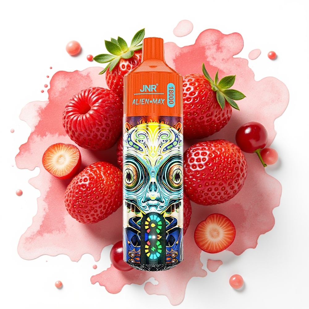 JNR Alien Max 18000 Puffs Jordbær Bringebær Kirsebær 28ml 850mAh Type-C
