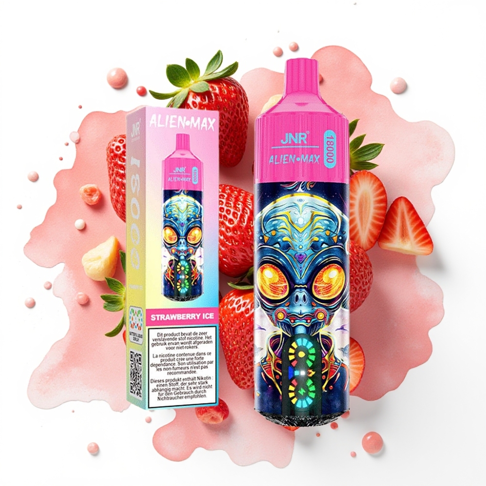 JNR Alien Max 18000 Puffs Jordbær Is – 28ml, 850mAh, Type-C