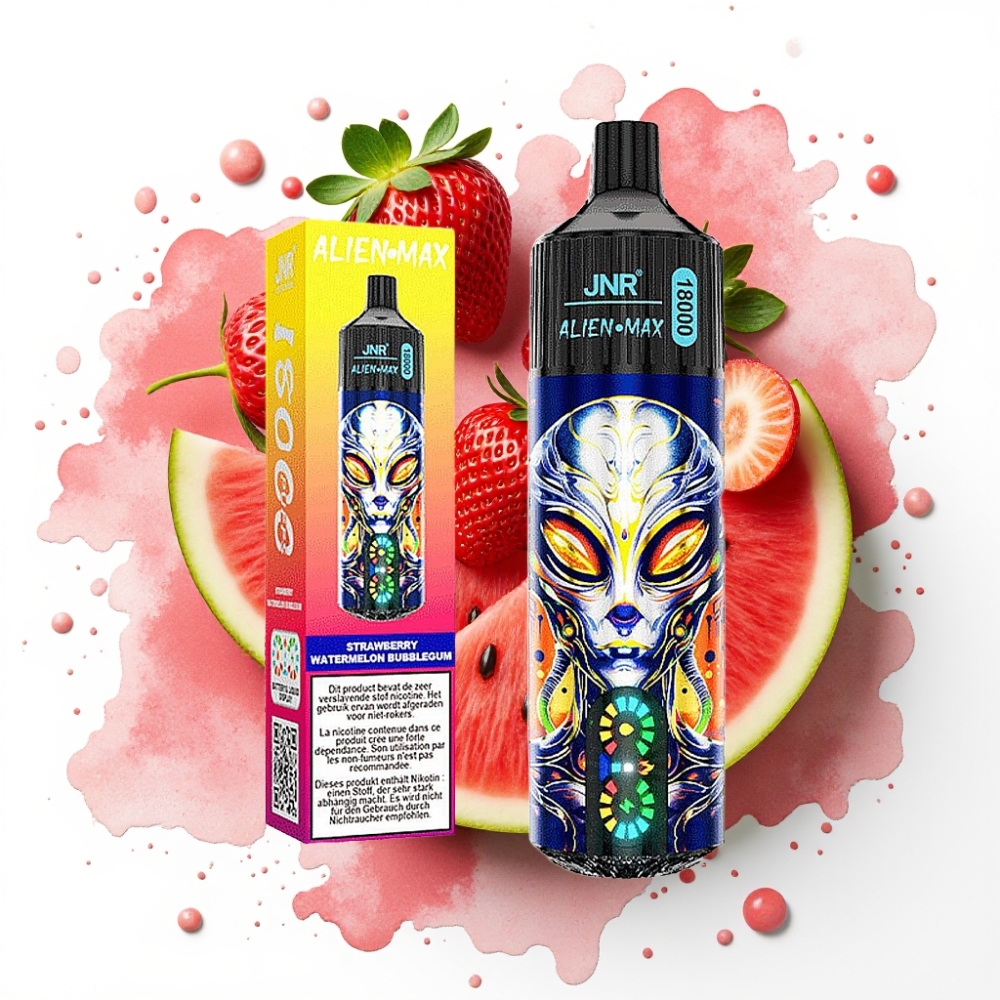 JNR Alien Max 18000 Puffs Jordbær Vannmelon Bubblegum – 28ml, 850mAh, Type-C