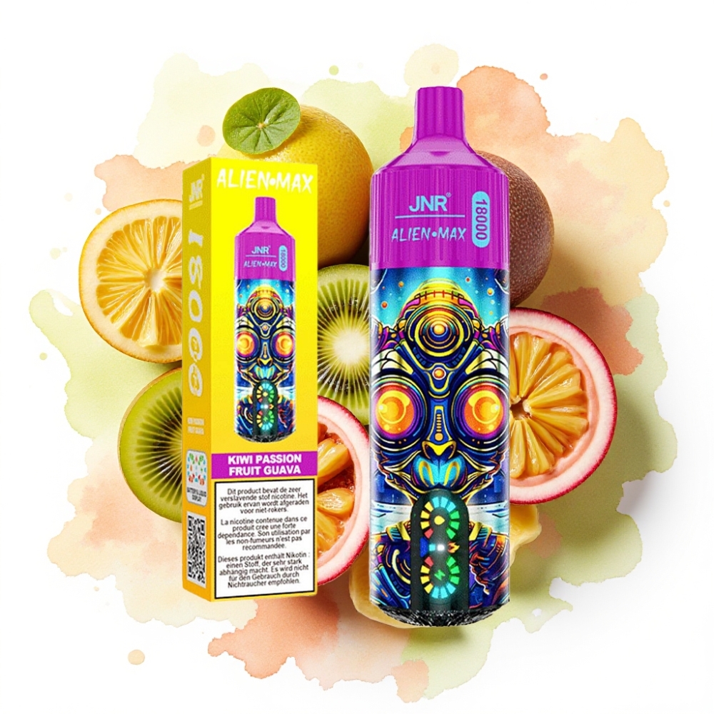 JNR Alien Max 18000 Puffs Kiwi Pasjonsfrukt Guava – 20 smaker, 28ml, 850mAh