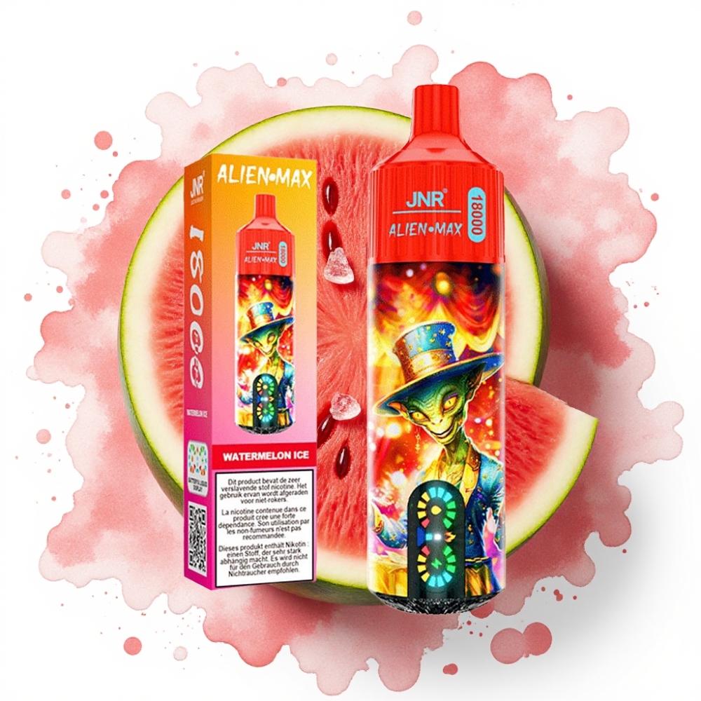 JNR Alien Max 18000 Puffs Vannmelon Is, 20 smaker, 850mAh, 28ml